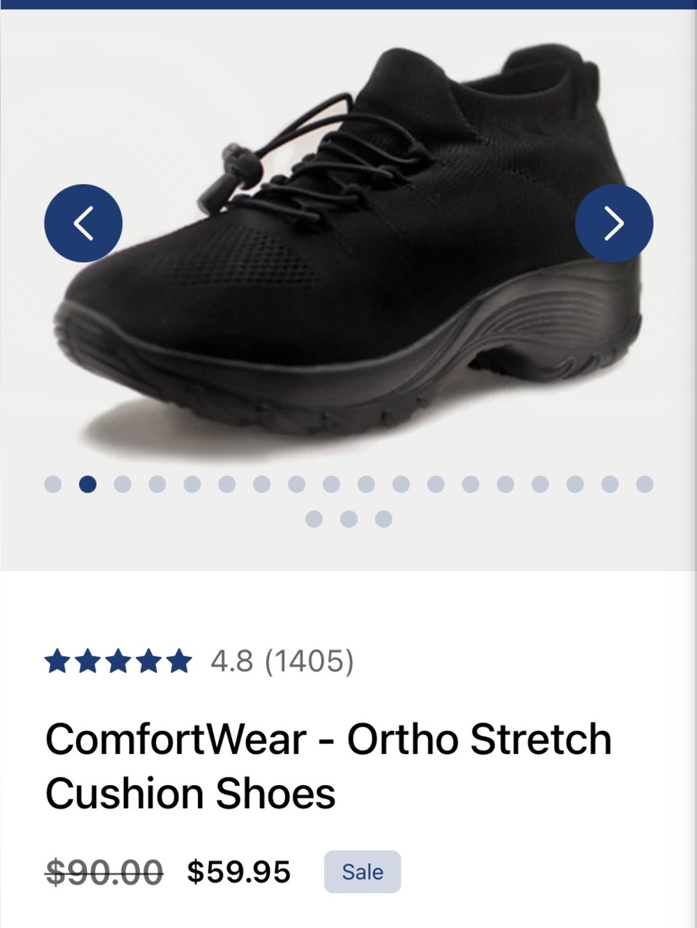 ComfortWear Ortho Stretch Cushion Shoes - Black